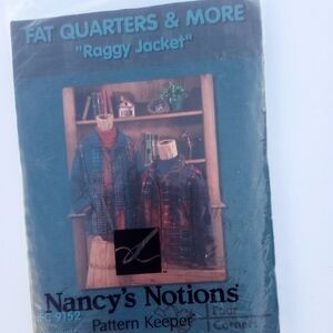 Women's Fat Quarters Raggy Jacket Sewing Pattern Size Small-Extra Large